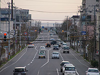 この道、本当にまっすぐなんですよねー