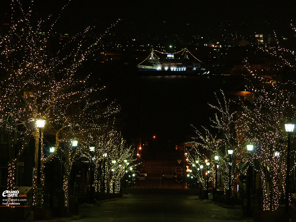 八幡坂イルミネーション 函館フォト散歩壁紙 函館市 道南地域ポータル E Hakodate