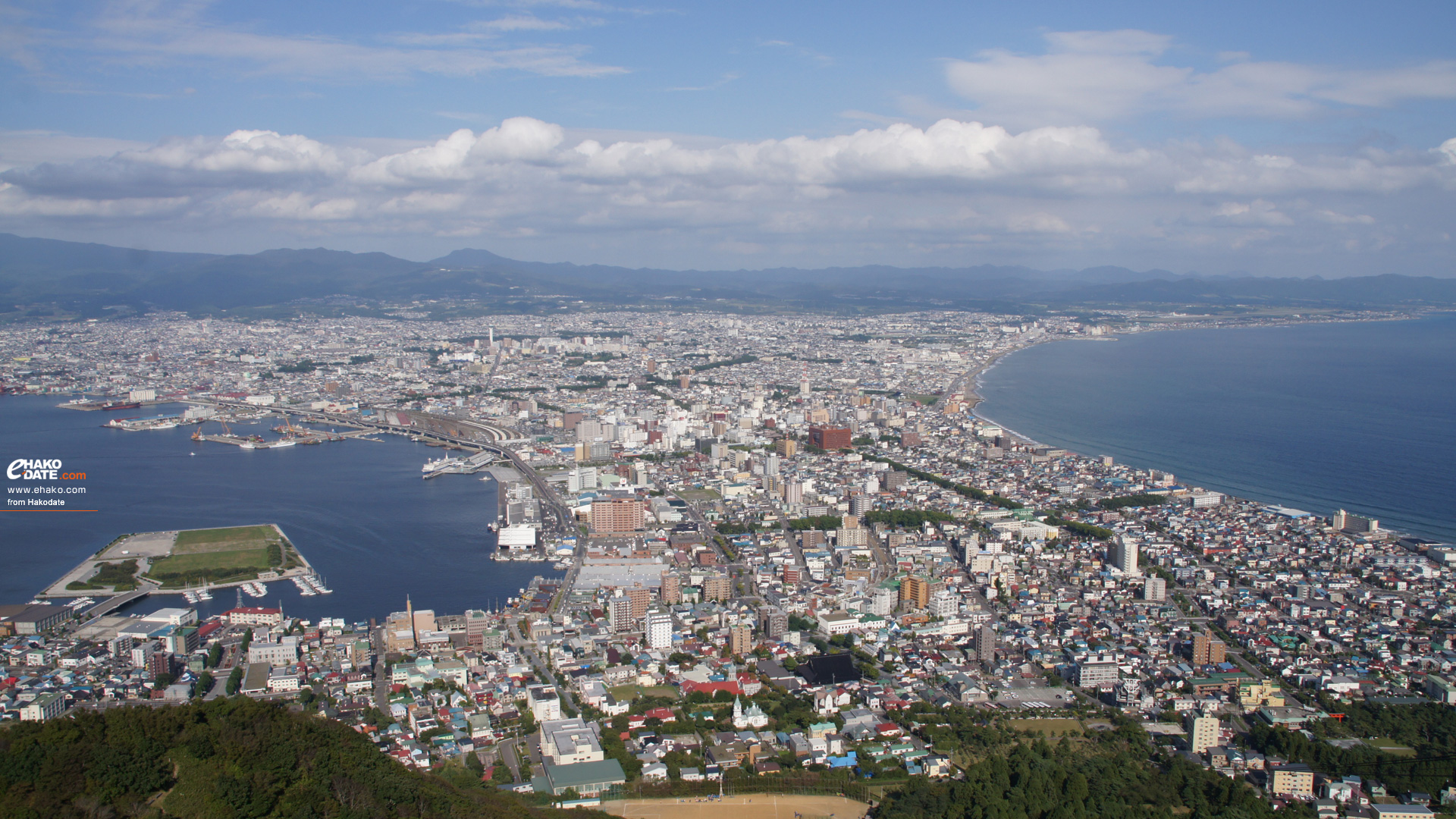 函館山山頂から 10年秋 昼景 函館フォト散歩壁紙 函館市 道南地域ポータル E Hakodate